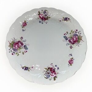 Shrewsbury Coalport Dinner Plate 10" Floral White‎